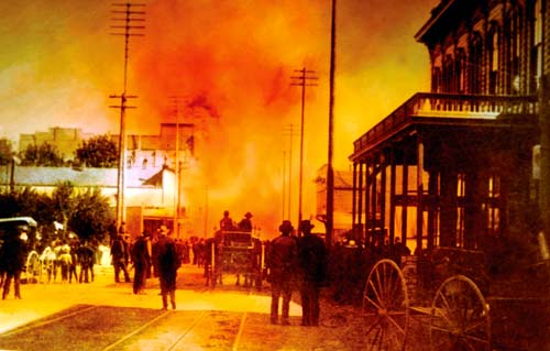 old photo of the Great Seattle Fire